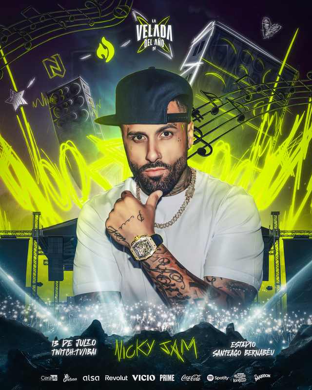 Nicky Jam — La Velada del Año IV Artist Announcement poster artwork