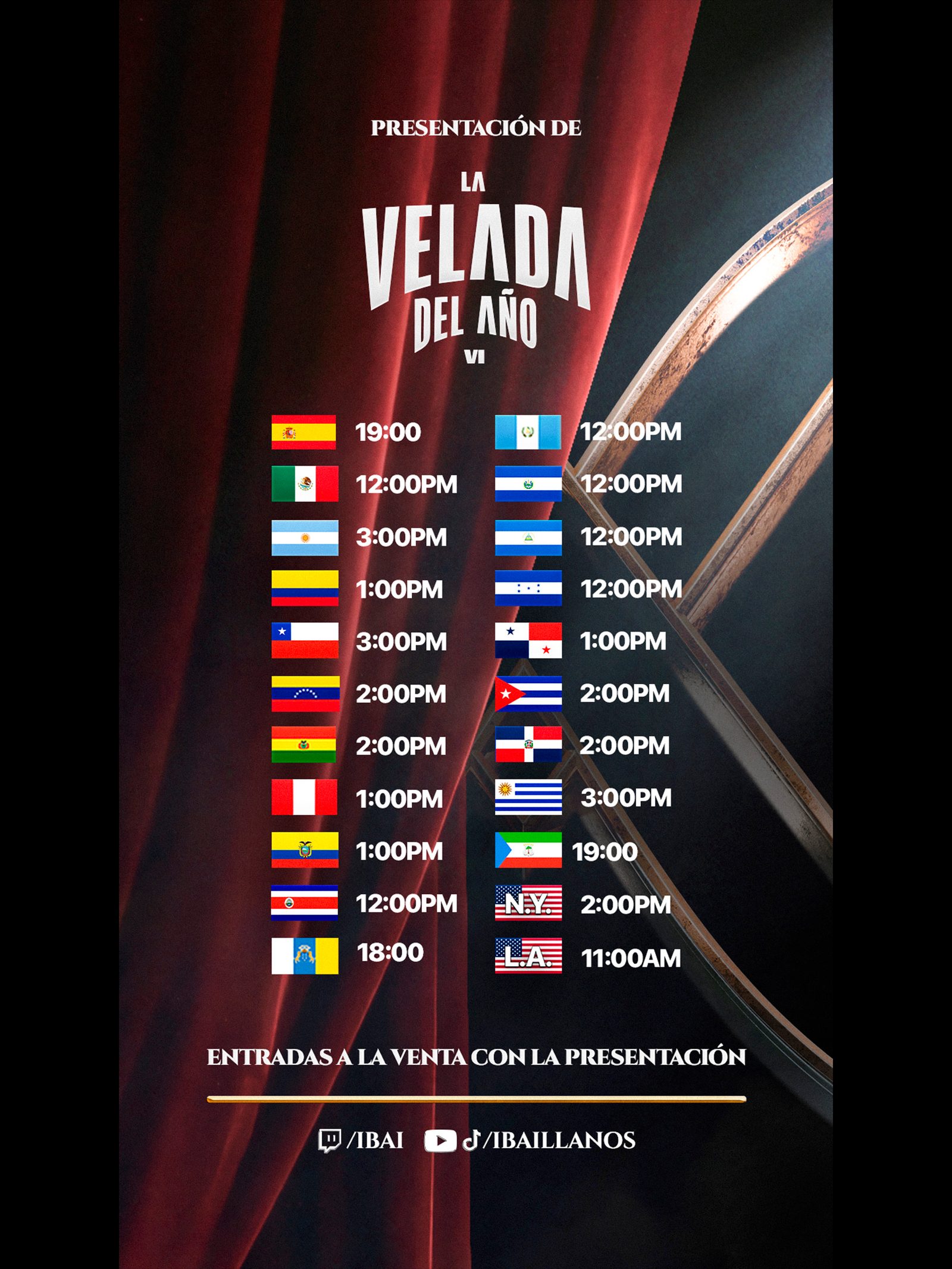 Schedule — La Velada del Año VI poster artwork